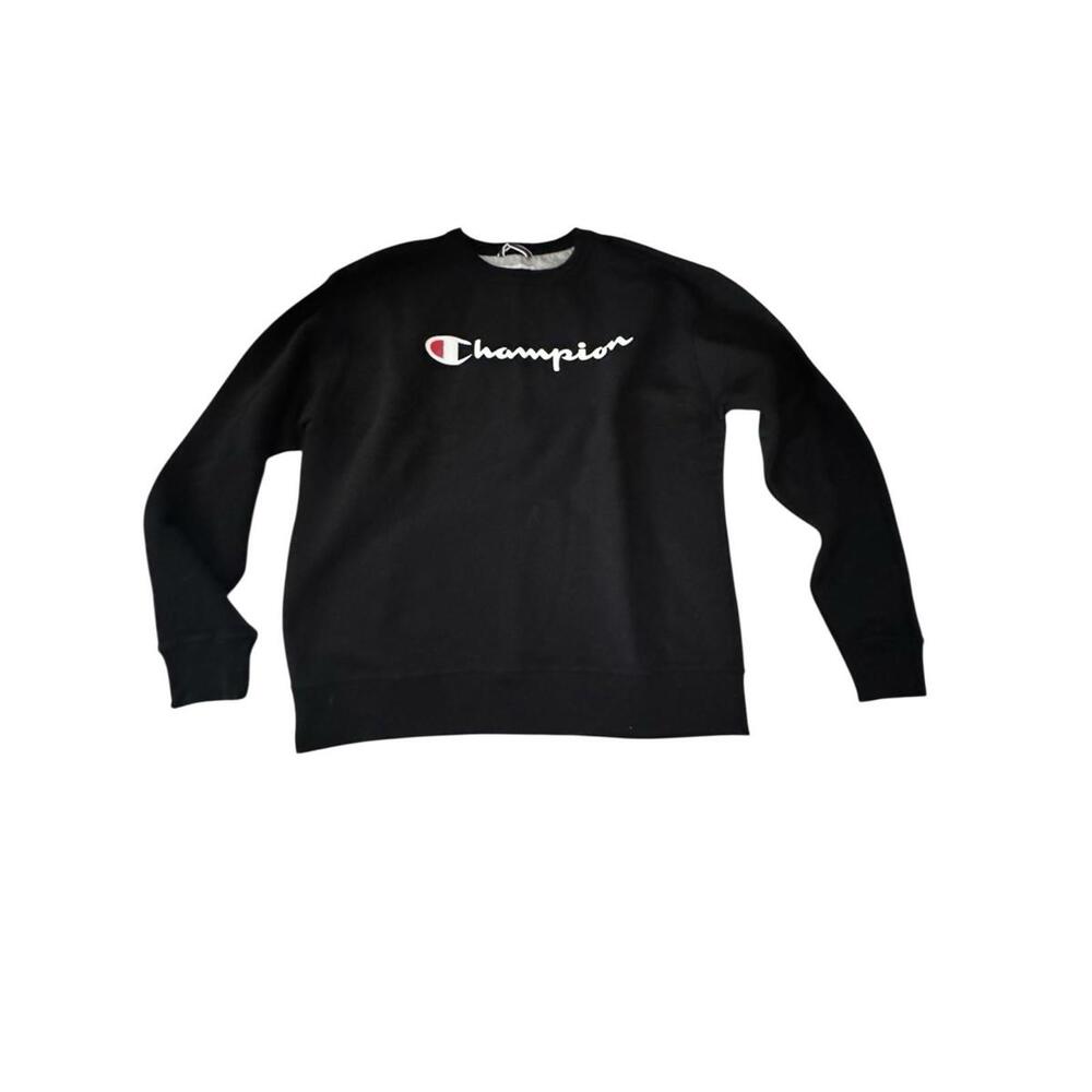 Classic Champion Athletic Black Pullover Sweatshirt Mens Size L